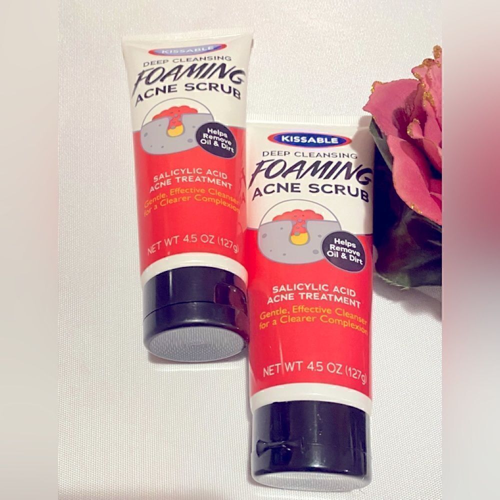 🛍️2 Kissable Deep Cleaning Foaming Acne Scrub Salicylic Acid Acne treatment 💥